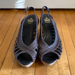 Women’s Crown Vintage Brown Wedge Sandals Size 8.5